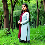 **

"A professional female teacher, fully clothed in a modest shalwar kameez with a dupatta, standing in a lush green forest, teaching children about nature, safe for work, perfect anatomy, natural proportions, high-resolution photography, appropriate content, family-friendly, professional."

**