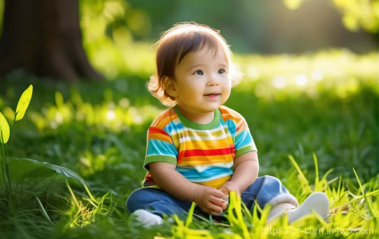 숲교육을 위한 연령별 프로그램 - **Prompt 1: Toddler's First Encounter with Nature's Texture**
    A close-up, heartwarming image of ...